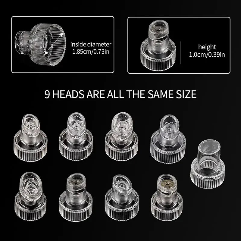 9pcs Head Replacement Hydro Dermabrasion Plastic Tips For H2O2 Water Oxygen Jet Peel Hydrafacial Microdermabrasion Accessories