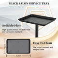 Salon Tray on Wheels, Black Salon Tray Cart with Adjustable Height, Tattoo Rolling Tray, Metal Service Instrument Storage Tray