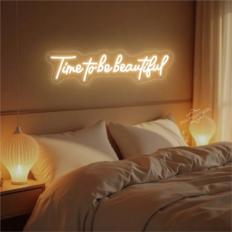 Time To Be Beautiful Neon Sign Wall Lights