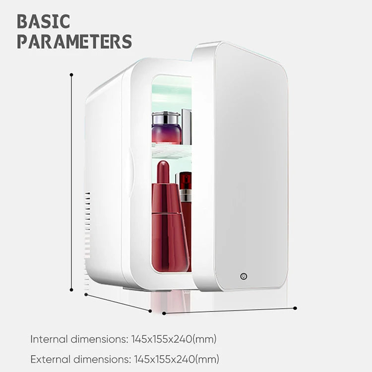Pink Mini Skincare Fridge - Portable Cosmetic Refrigerator (4°C-12°C, Ultra-Quiet, USB Powered)