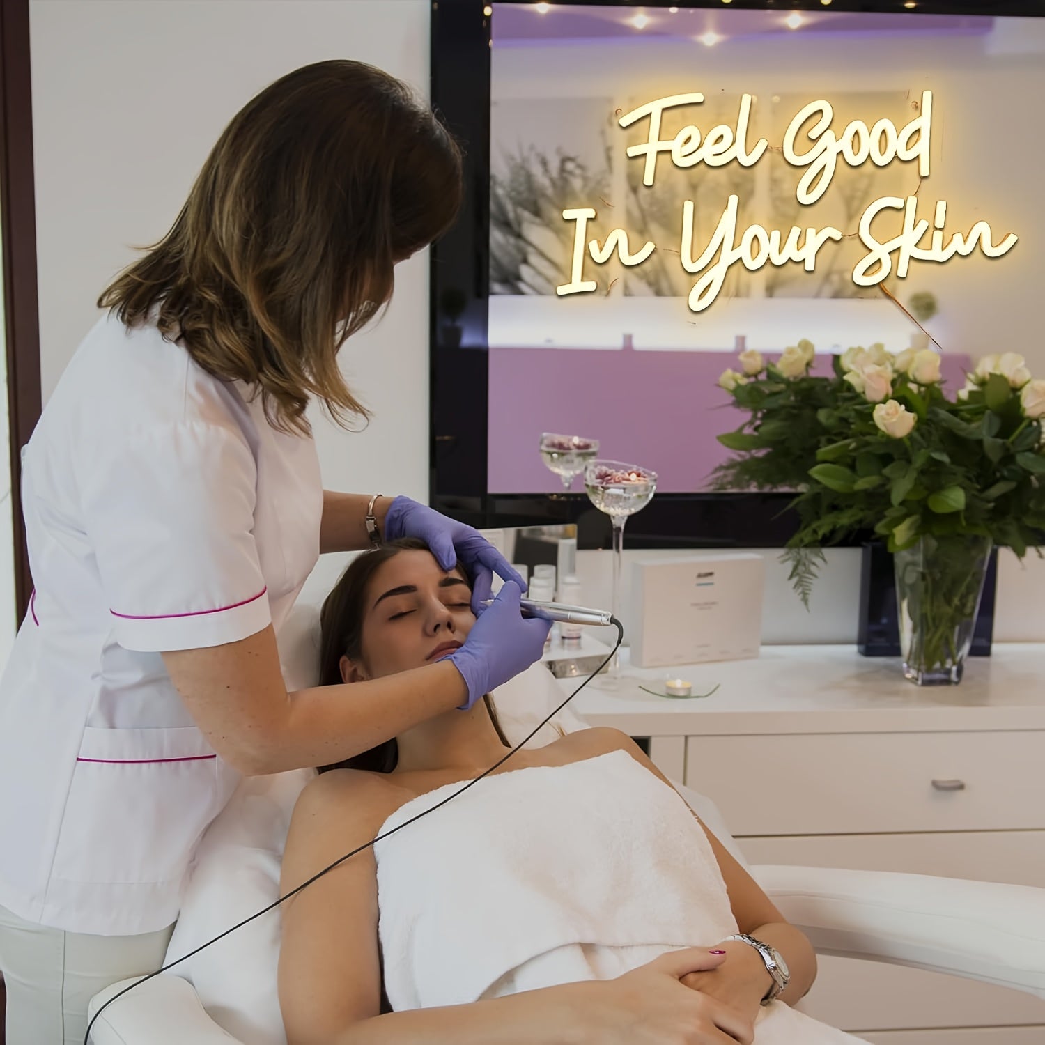 Feel Good In Your Skin Neon Sign | Dimmable USB Powered LED Wall Art