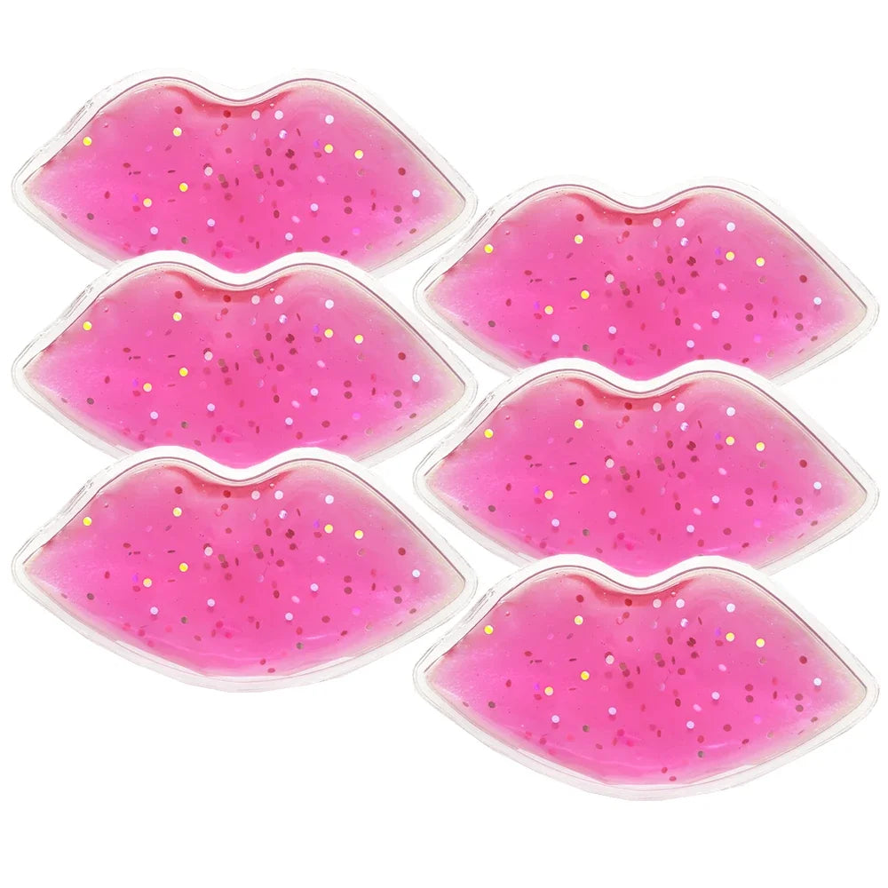 6 Pack Lip Gel Ice Packs Flexible Reusable Cooling Pad Cold Compress for Pain Relief