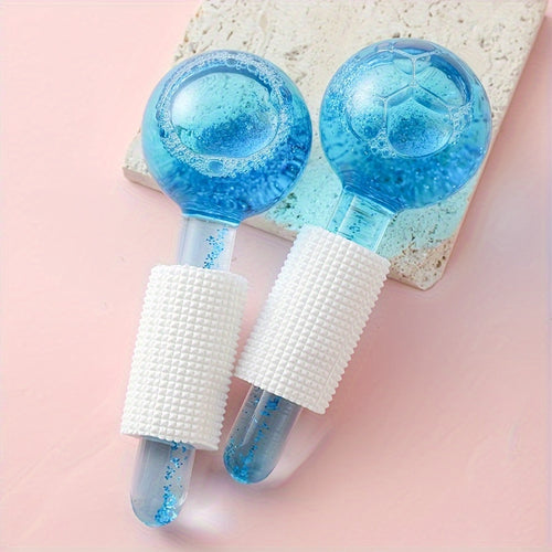 2 Facial Ice Globes, a Box of 2 Glitter Massage Beauty Balls, for Facial Care, Balls, Facial Massage, Tools, Facial Cooling, Neck And Eyes, Daily Beauty, Skin Care