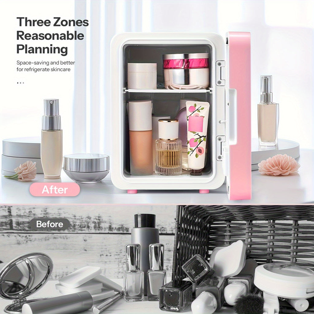 1.59gal Skincare Fridge with Dimmable LED Light and mirror