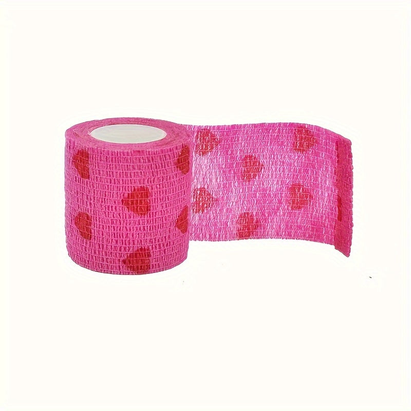 8pcs Elastic Self-Adhesive Bandage Wraps with Cute Heart Print