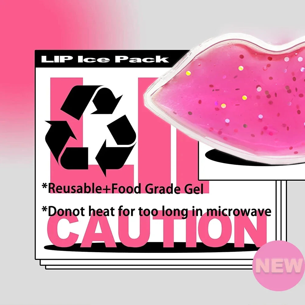 6 Pack Lip Gel Ice Packs Flexible Reusable Cooling Pad Cold Compress for Pain Relief