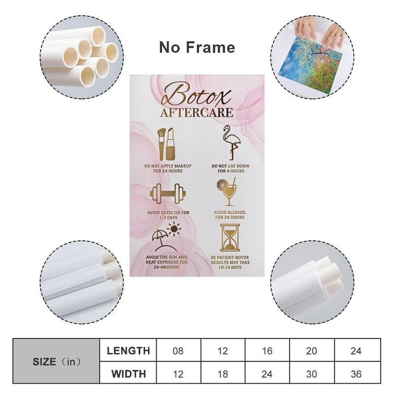 1pc Poster- Real Foil Print, Botox Aftercare, Filler Aftercare, Dermal Filler Art, Beauty Salon Decor, Beauty Injection Area, Botox Art Poster