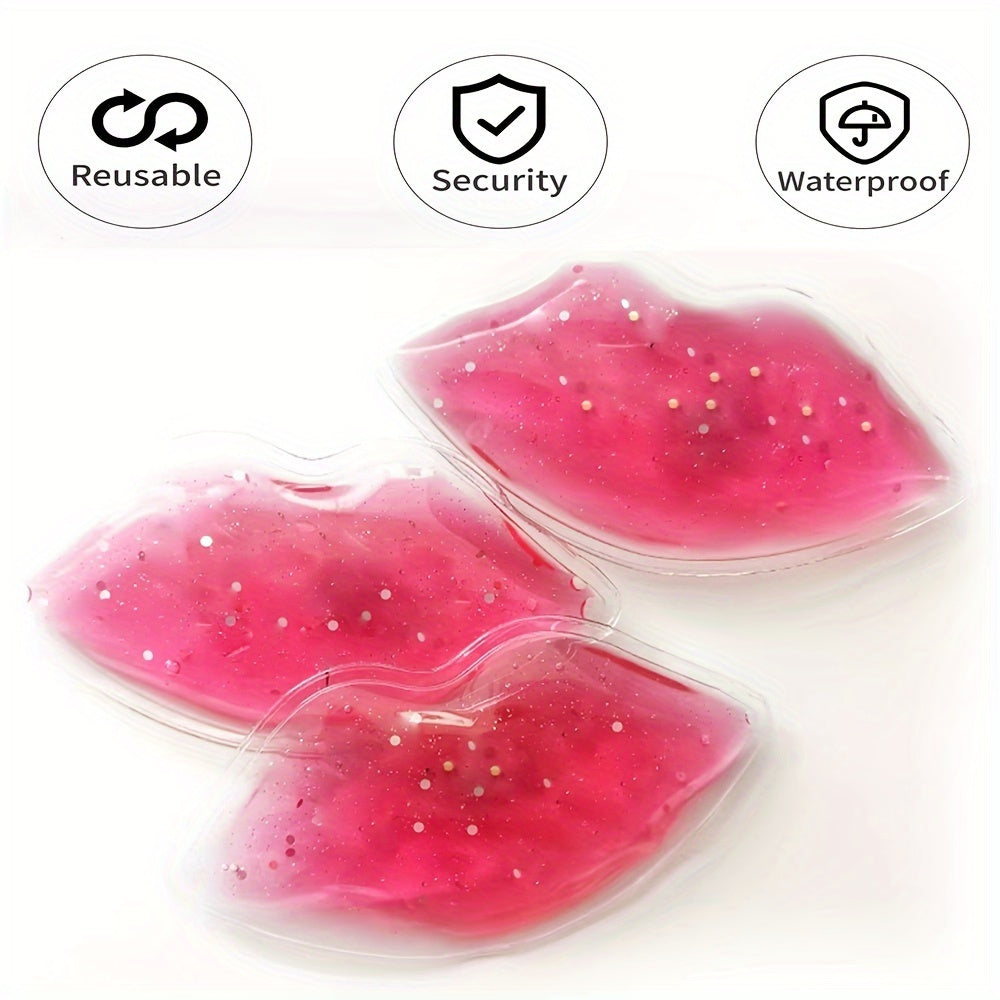 Lip Gel Ice Packs Flexible Reusable Cooling Pad Cold Compress for Cosmetic Hot & Cold Use for Lip Lip Care Pad