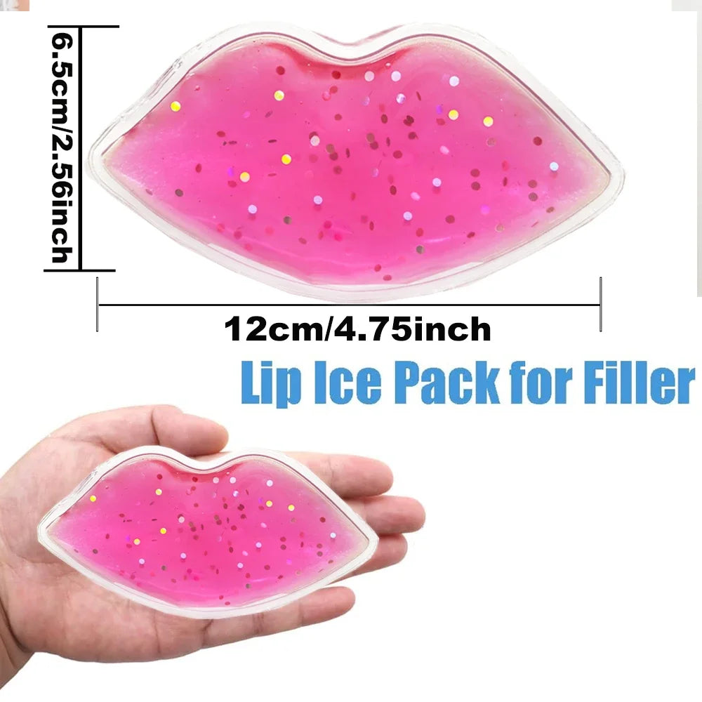 6 Pack Lip Gel Ice Packs Flexible Reusable Cooling Pad Cold Compress for Pain Relief