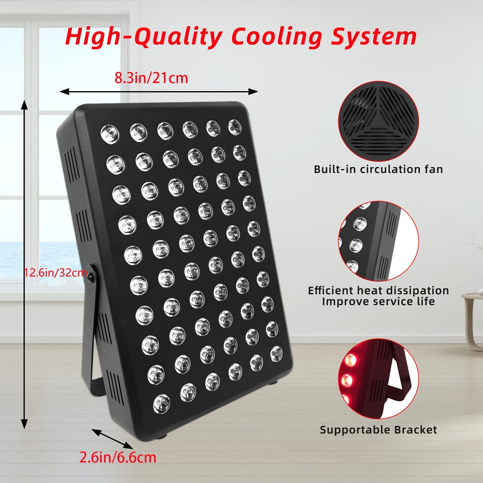 Red Light Panel - 660/850 Nano 60 LED 95W with Built in-in Timer, USB-Powered- E300, Durable Construction