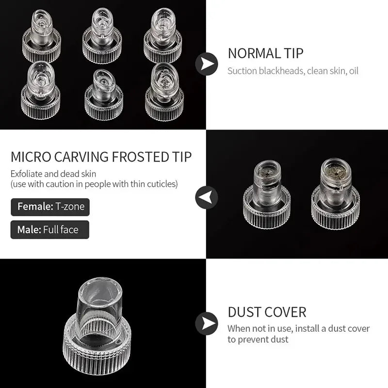 9pcs Head Replacement Hydro Dermabrasion Plastic Tips For H2O2 Water Oxygen Jet Peel Hydrafacial Microdermabrasion Accessories