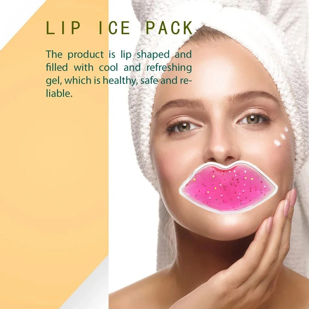6 Pack Lip Gel Ice Packs Flexible Reusable Cooling Pad Cold Compress for Pain Relief