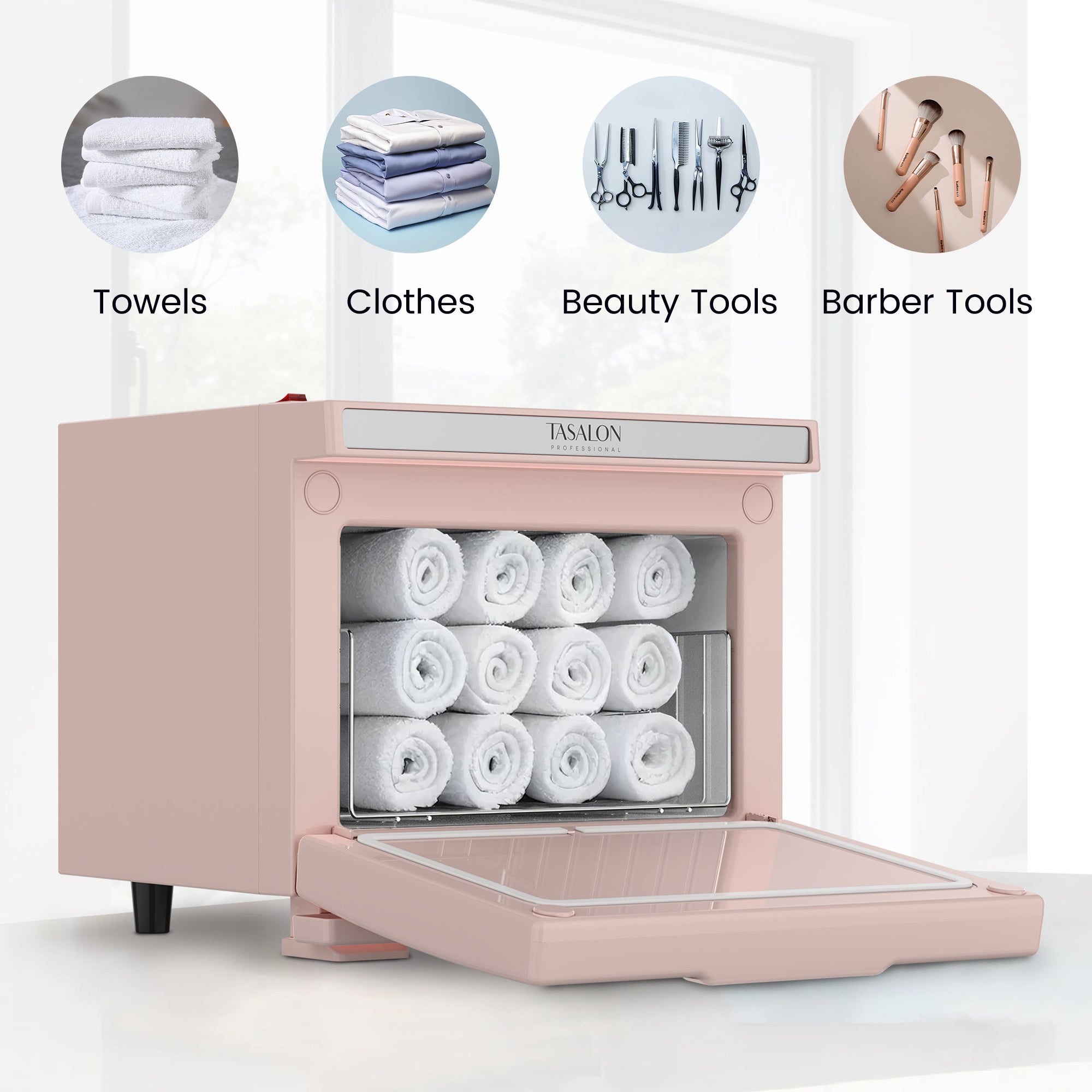 Hot Towel Warmer, 2.11gal Professional Towel Warmer Cabinet, Hot Towel Warmer Use for Spa, Hair Beauty, Salon - Pink
