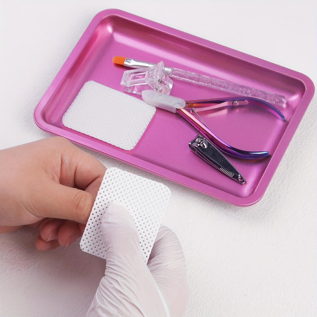 Square stainless steel accessory tray manicure tool storage tray cosmetic tray metal tray