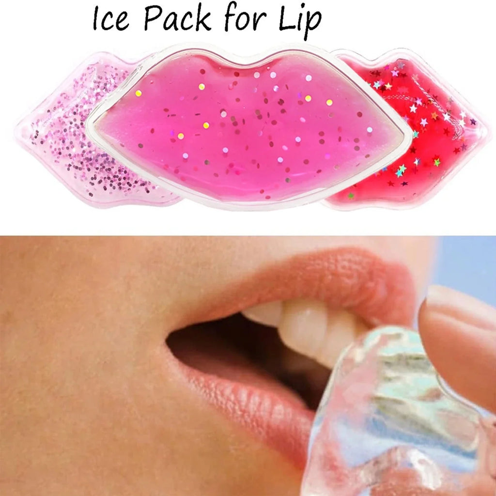 6 Pack Lip Gel Ice Packs Flexible Reusable Cooling Pad Cold Compress for Pain Relief