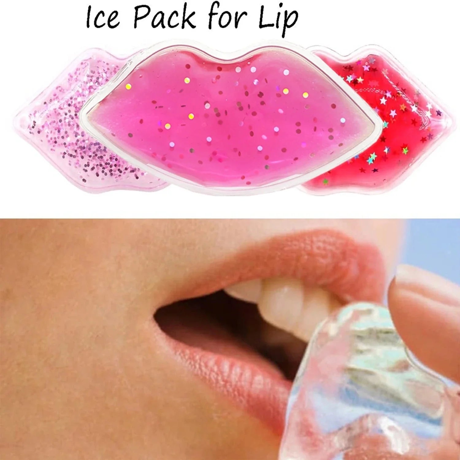 6 Pack Lip Gel Ice Packs Flexible Reusable Cooling Pad Cold Compress for Pain Relief