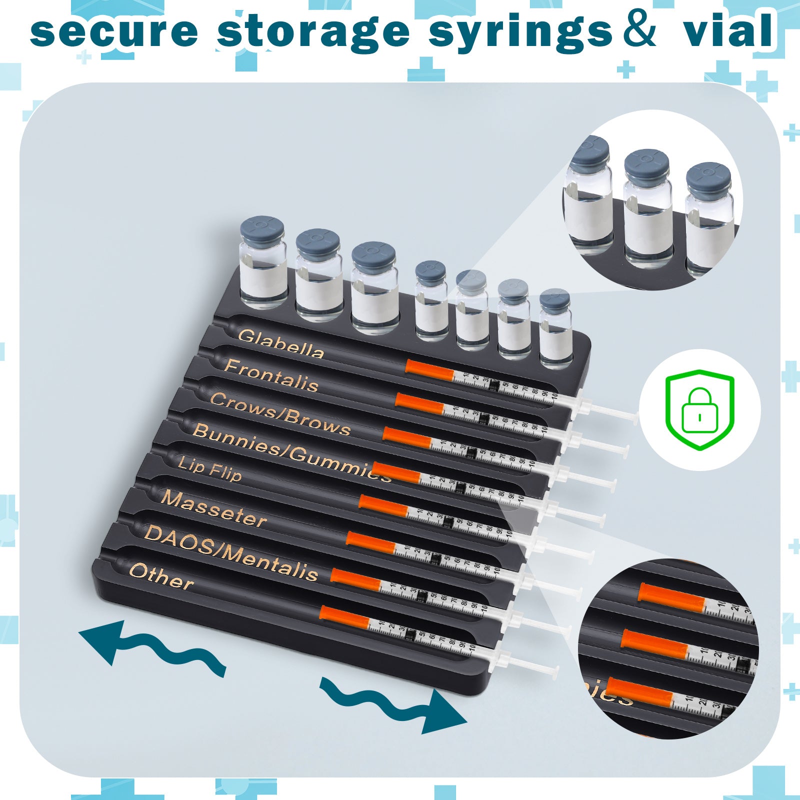 2pcs Syringe & Vial Holder Tray