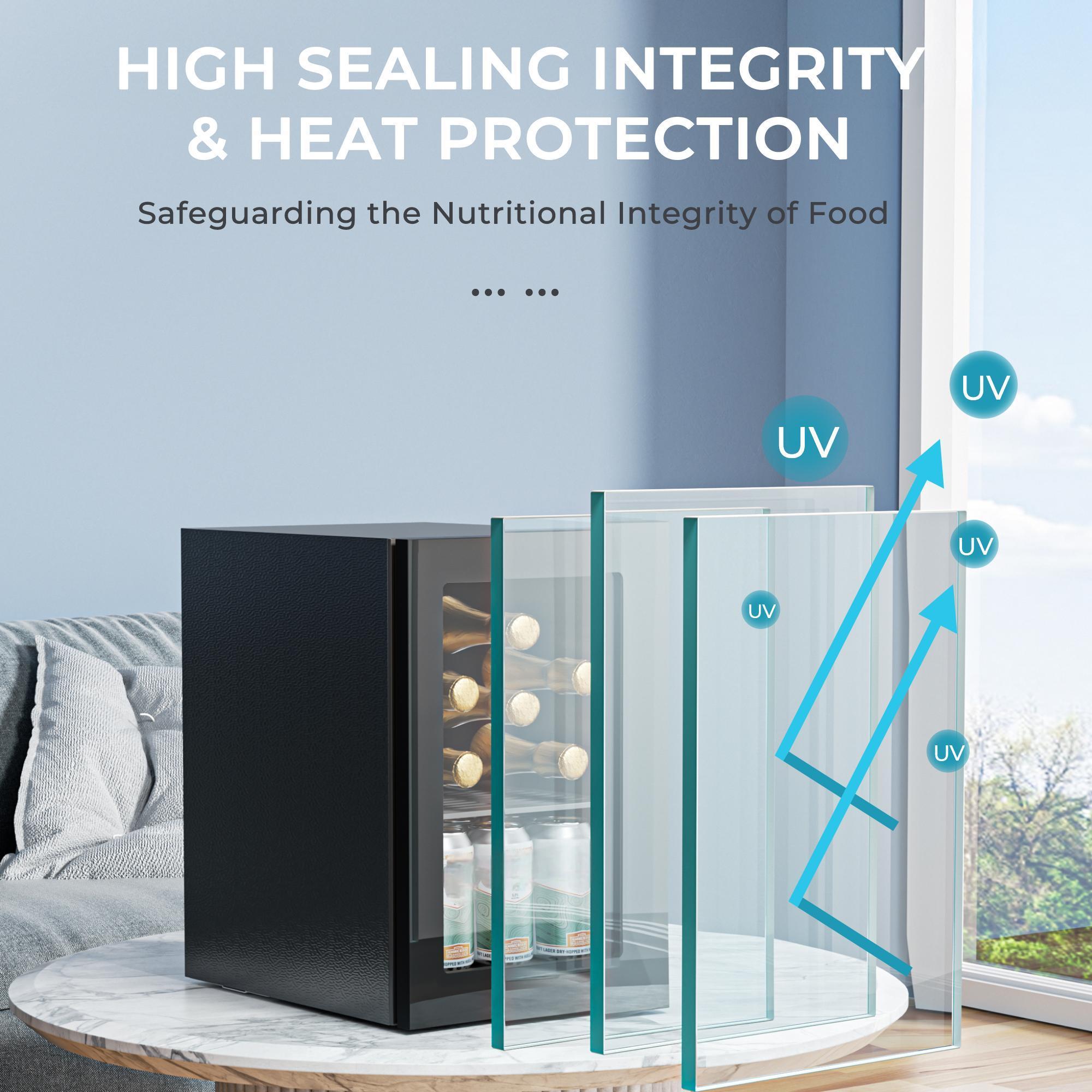 Refrigerator with Acrylic door, 37°F-57°, Removable Shelf for Home/Office/Dorm/Bar/Kitchen