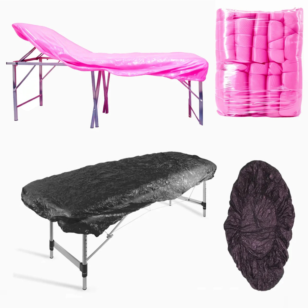 10pcs Black /pink Disposable Chair Covers Plastic Waterproof
