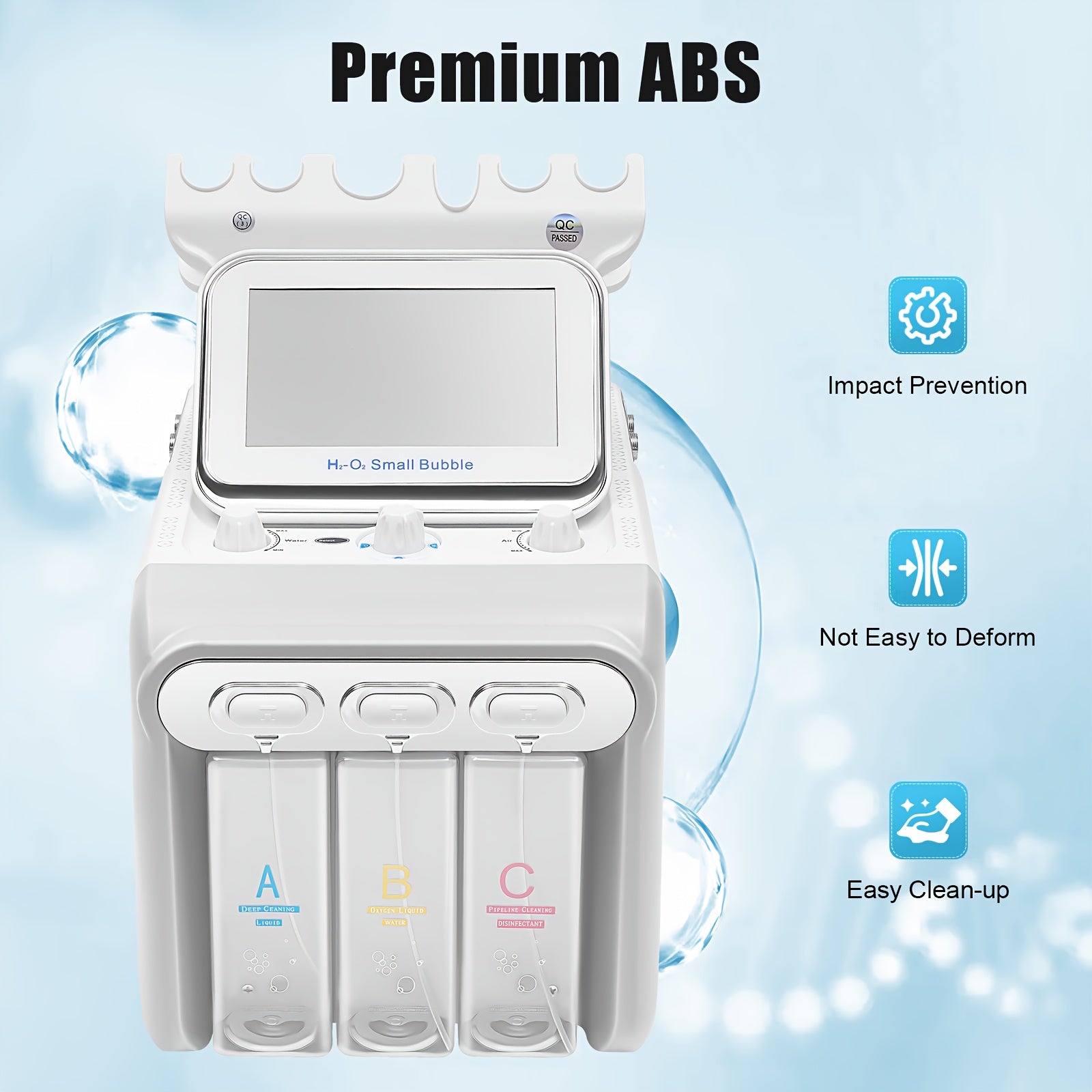 6-in-1 Multifunctional Hydrogen Oxygen Facial Beauty Machine - Mini Skincare Device with 6 Modes (Pore Cleansing, Collagen Boost, Hydration, Exfoliation, & Dark Spot Reduction) for Home & Professional Salon Use, 110-240V, US Plug, Skincare Routine, Sleek