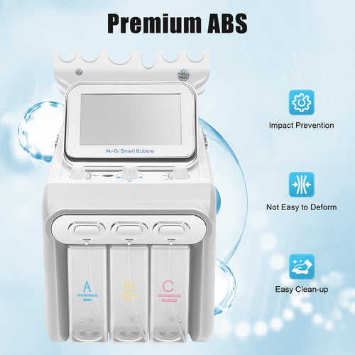 6-in-1 Multifunctional Hydrogen Oxygen Facial Beauty Machine - Mini Skincare Device with 6 Modes (Pore Cleansing, Collagen Boost, Hydration, Exfoliation, & Dark Spot Reduction) for Home & Professional Salon Use, 110-240V, US Plug, Skincare Routine, Sleek