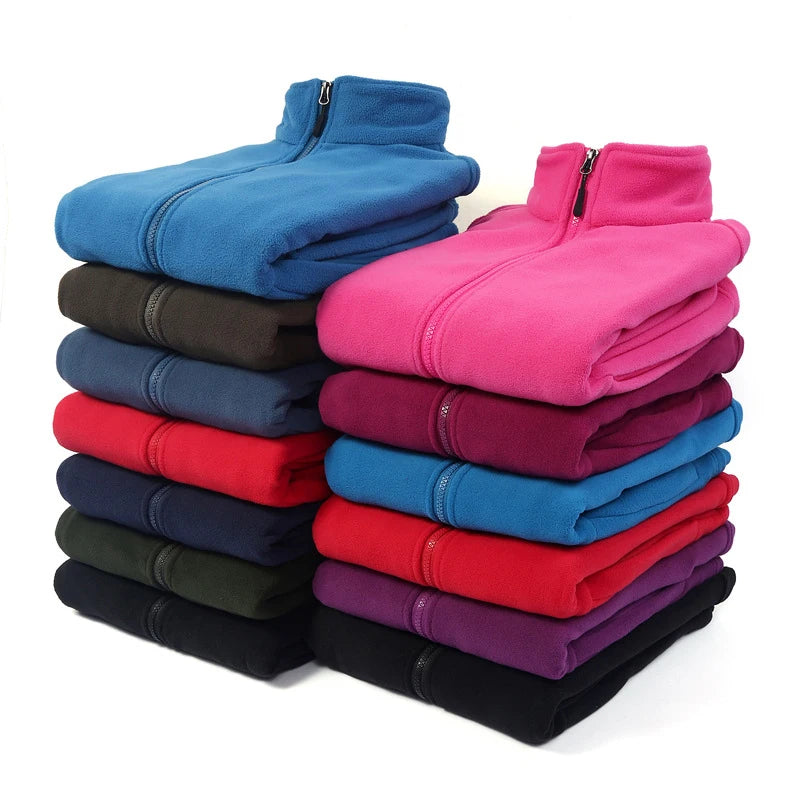 TRVLWEGO Men Women's Fleece Hiking Thermal Jackets Outdoor Sports Climbing Trekking Camping Windbreaker Male Warm Coats
