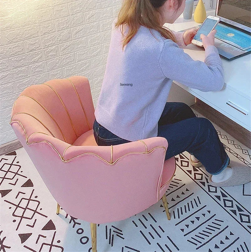 Designer Living Room Chair Armchair Home Furniture Computer Chair Girls Sofa Bedroom Cute Office Chair Pink Back Makeup Chairs T