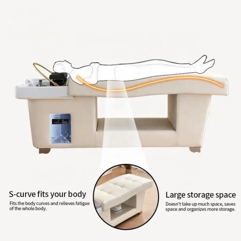 Shampoo Bed for Hair Salon Spa Machine with massage table