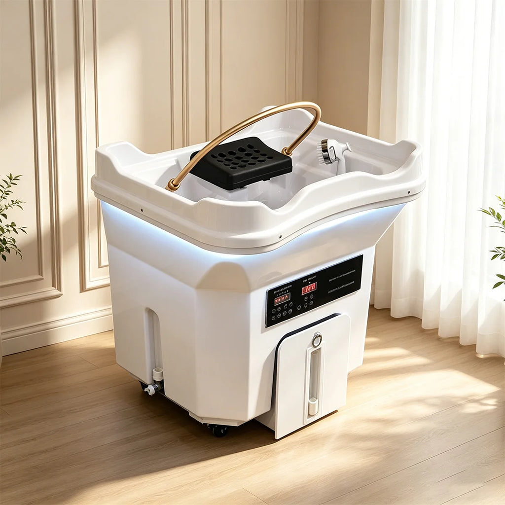 Head SPA Hydrotherapy Shampoo Basin for Head SPA and Hair Salon Shop, 60L Heatable Water Storage Tank, Delivery within 2-10 Days