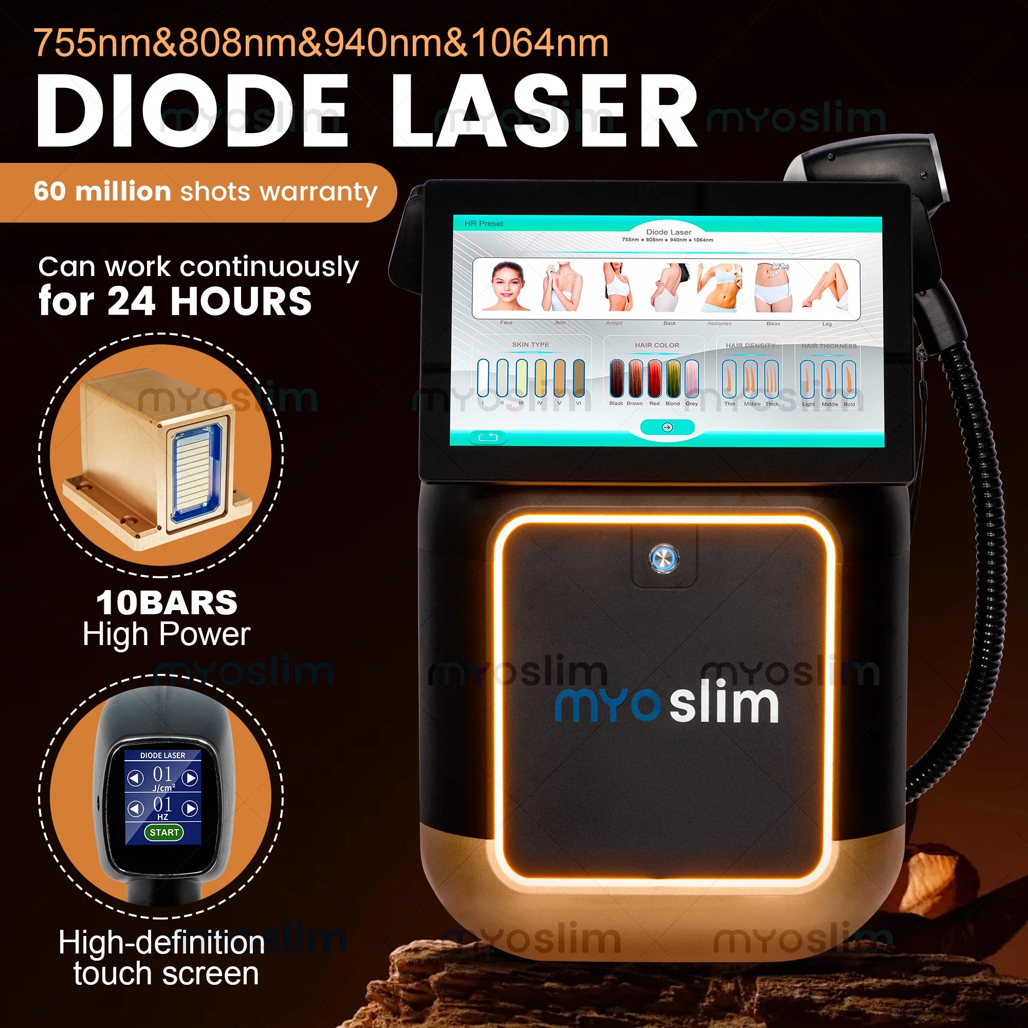 Professional 5000W Diode Laser Hair Removal Machine Ice Titanium Painless 808 755 940 1064nm High Power Beauty Device for Salon