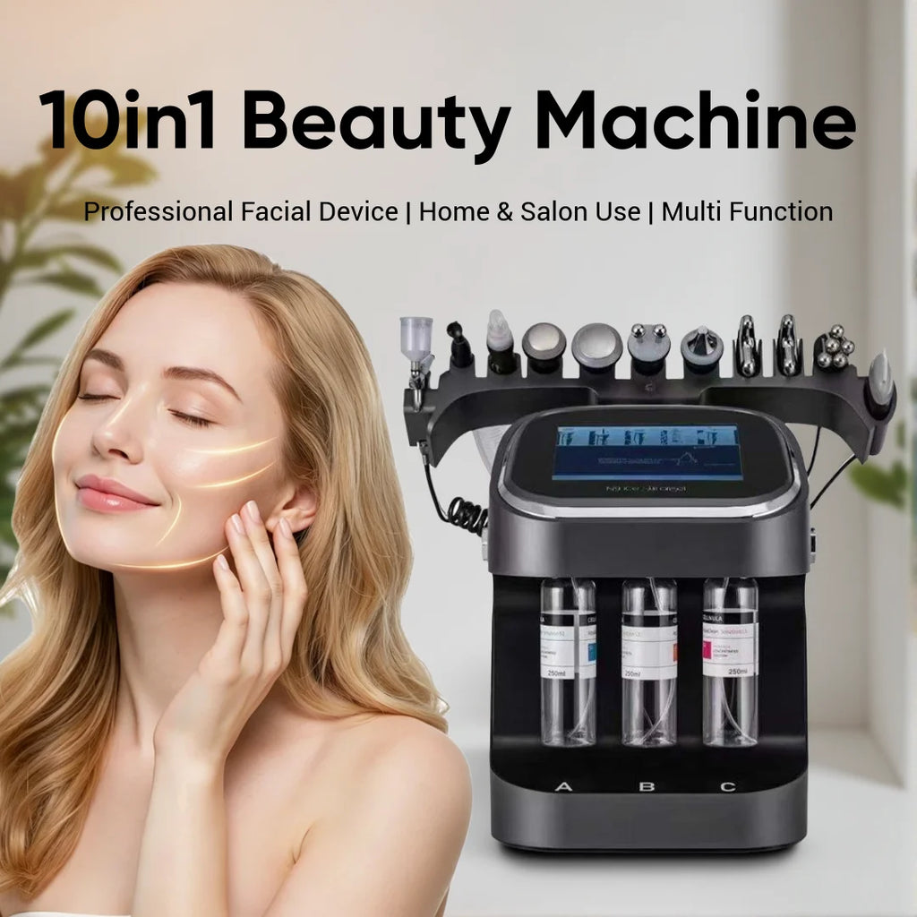 10 in 1 Facial Care Device Desktop Oxygen Bubble Hydra Dermabrasion Skin Rejuvenation Machine 2026