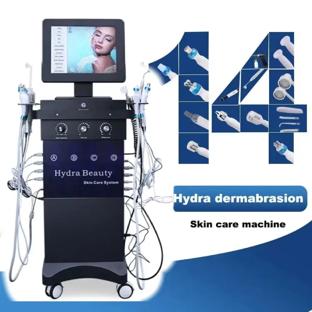 Professional 15 In1 Hydra Oxygen Facial Machine Hydrating Hydro Aqua Facial Skin Care Deep Cleansing Machine With Skin Analysis
