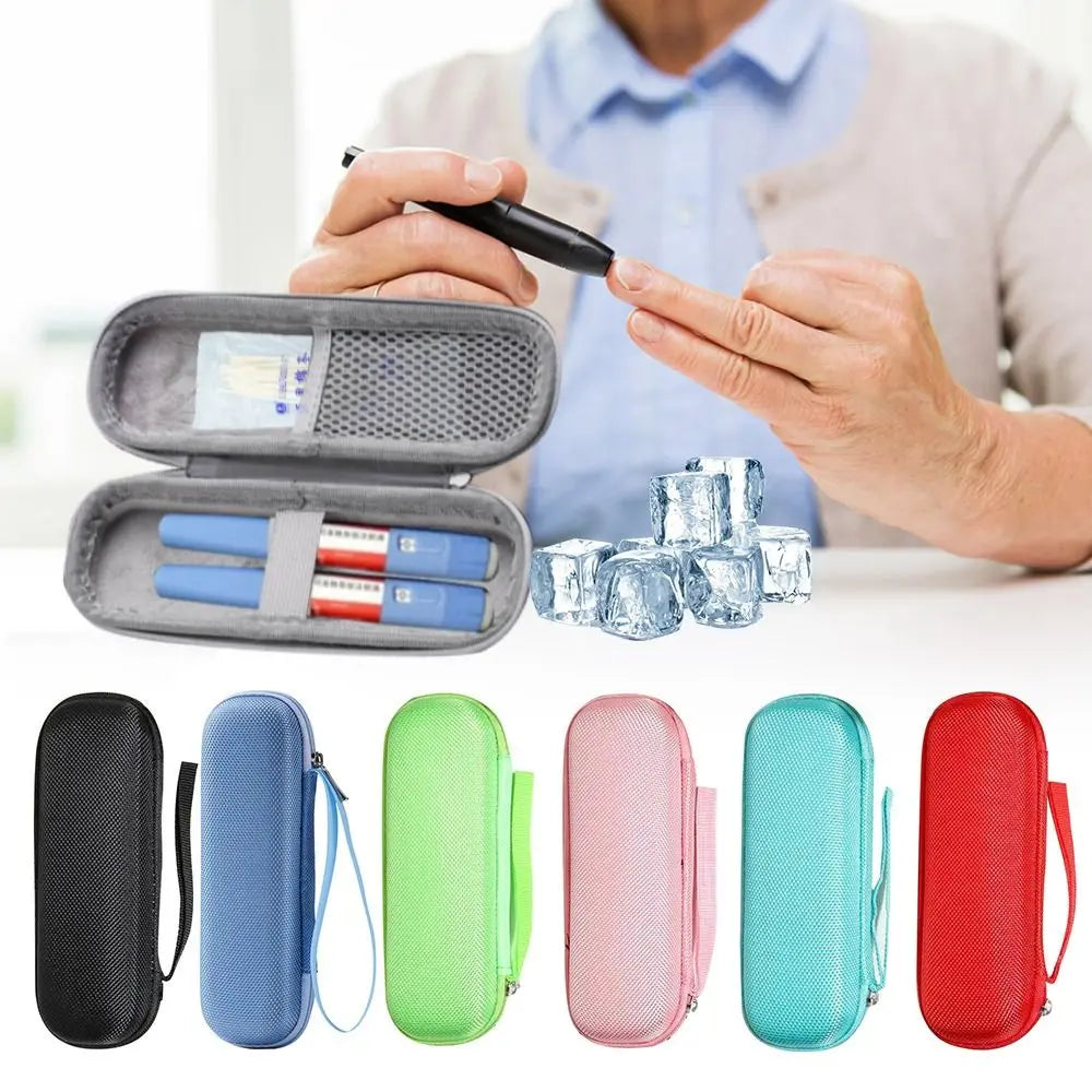 2026 Portable Solid Color Insulin Cooling Bag Glaciated Cold Storage Bag Medicine Travel Pocket Cooler Pen Bag Pack Drug Freezer