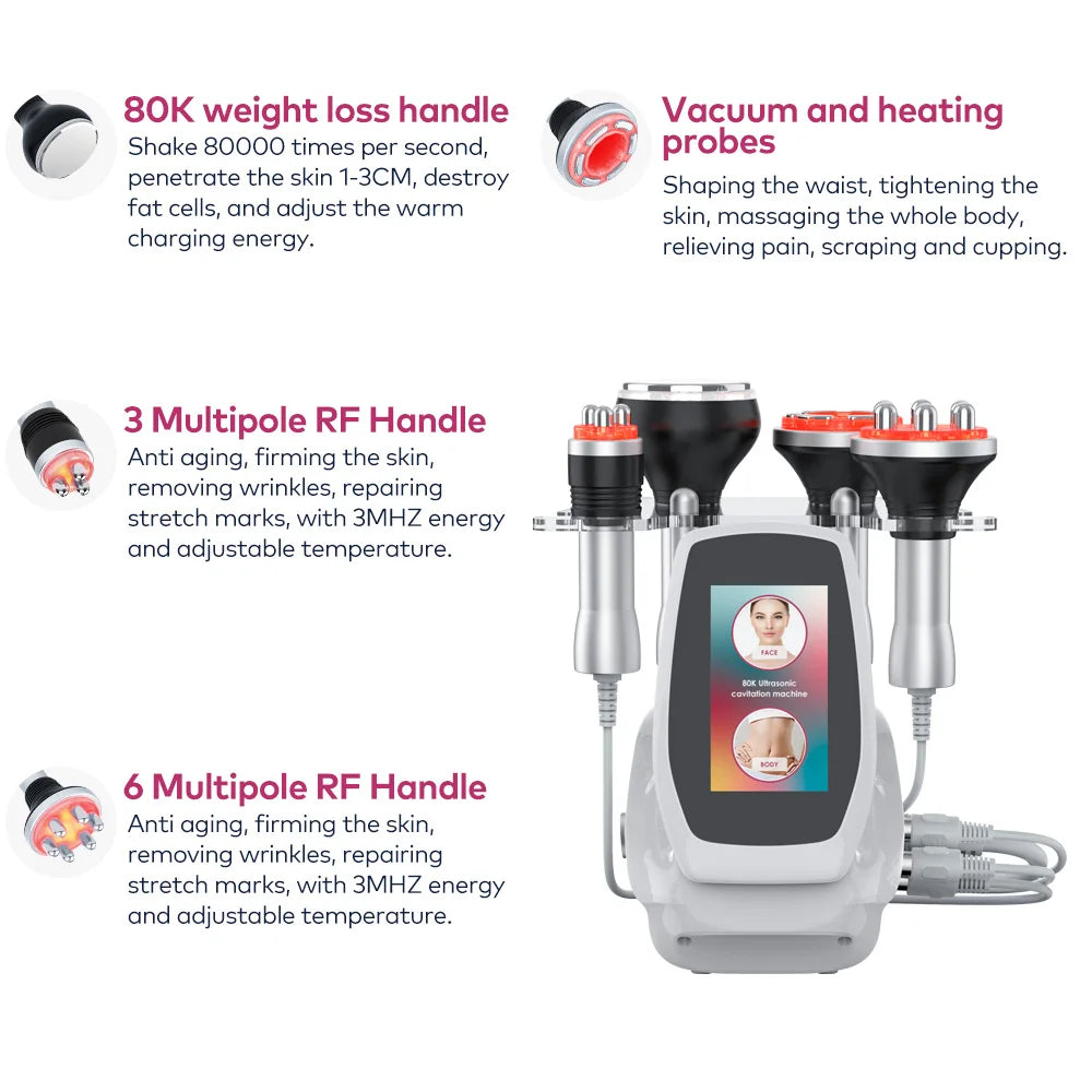 80K 4 In1 Cavitation Body Slimming Machine Facial Massage/ Skin Tighten