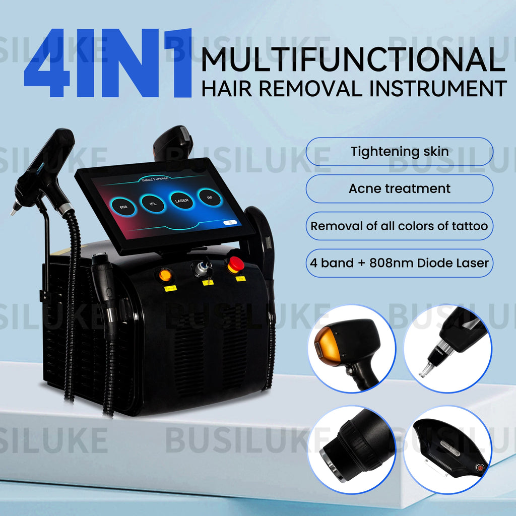 755 808 940 1064nm 4 Waves 4In1 Soprano Titanium Ice Laser ND YAG RF IPL FAC Technology Hair Removal Painless Device