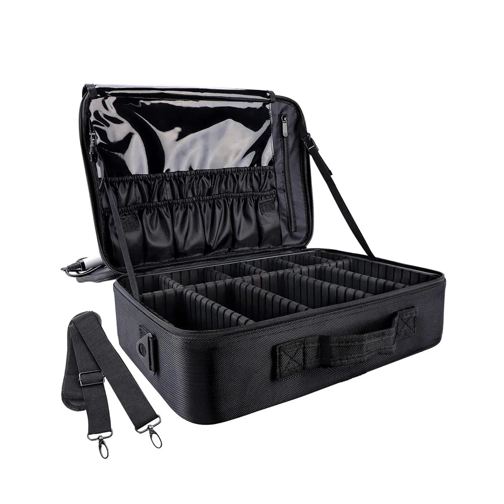 Large Capacity Makeup Case - 3 Sizes Cosmetic Organizer Brush Bag Barber Train Case for Makeup Artists Hair Cutter Sets