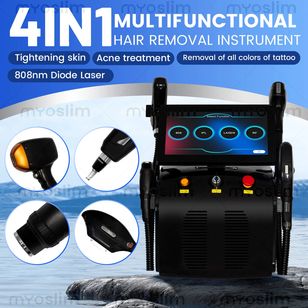 755 808 940 1064nm 4 Waves 4In1 Soprano Titanium Ice Laser ND YAG RF IPL FAC Technology Hair Removal Painless Device