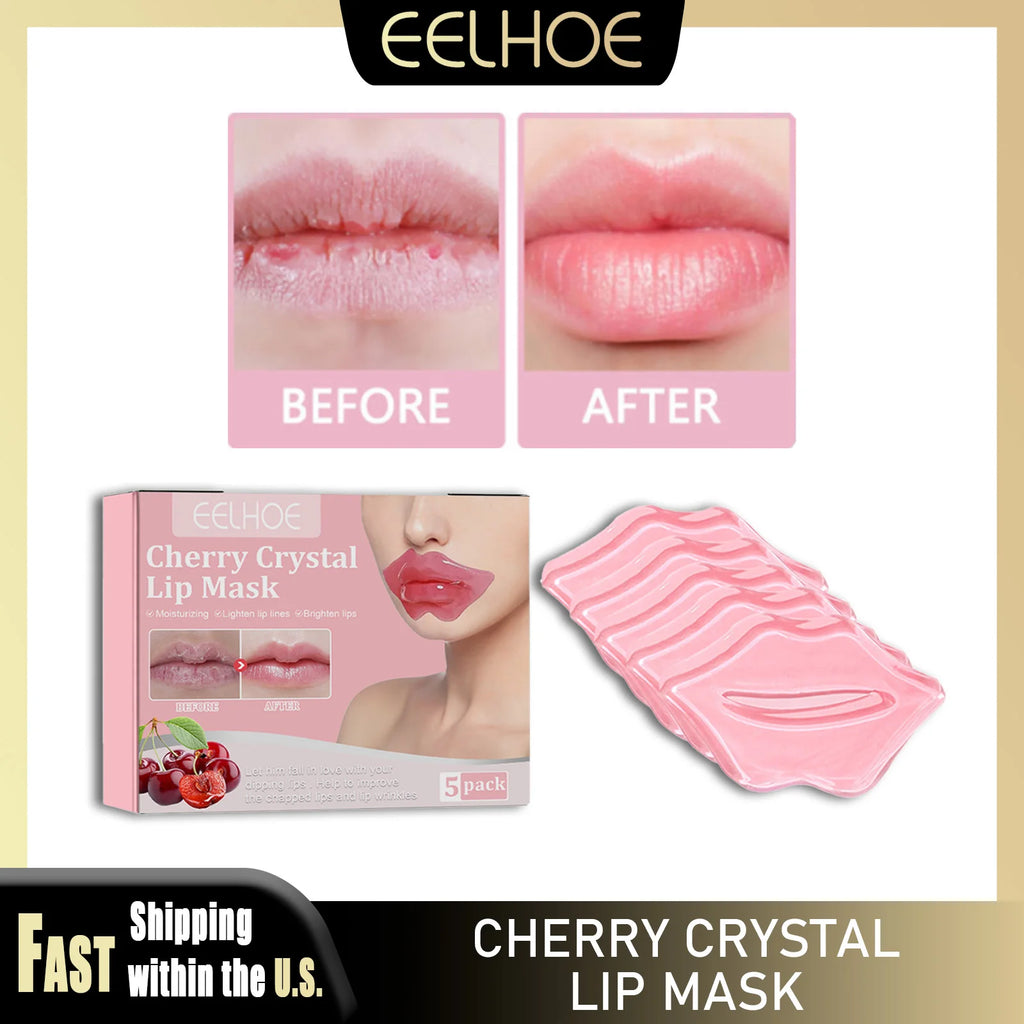 Collagen Cherry Lip Mask Nourishing Repair Lips Plumper Lighten Lines Firming Moisturizing Anti-dryness Labial Gel Patch