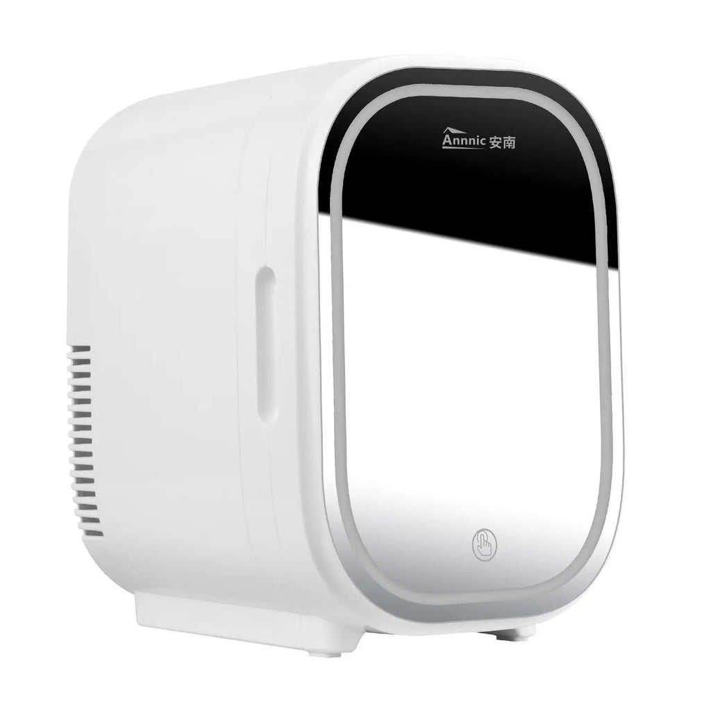 8L Portable Cosmetic Fridge - Mini Beauty Cooler with LED Mirror for Skincare (12V, Pink, Customizable, Bedroom/Office Use)