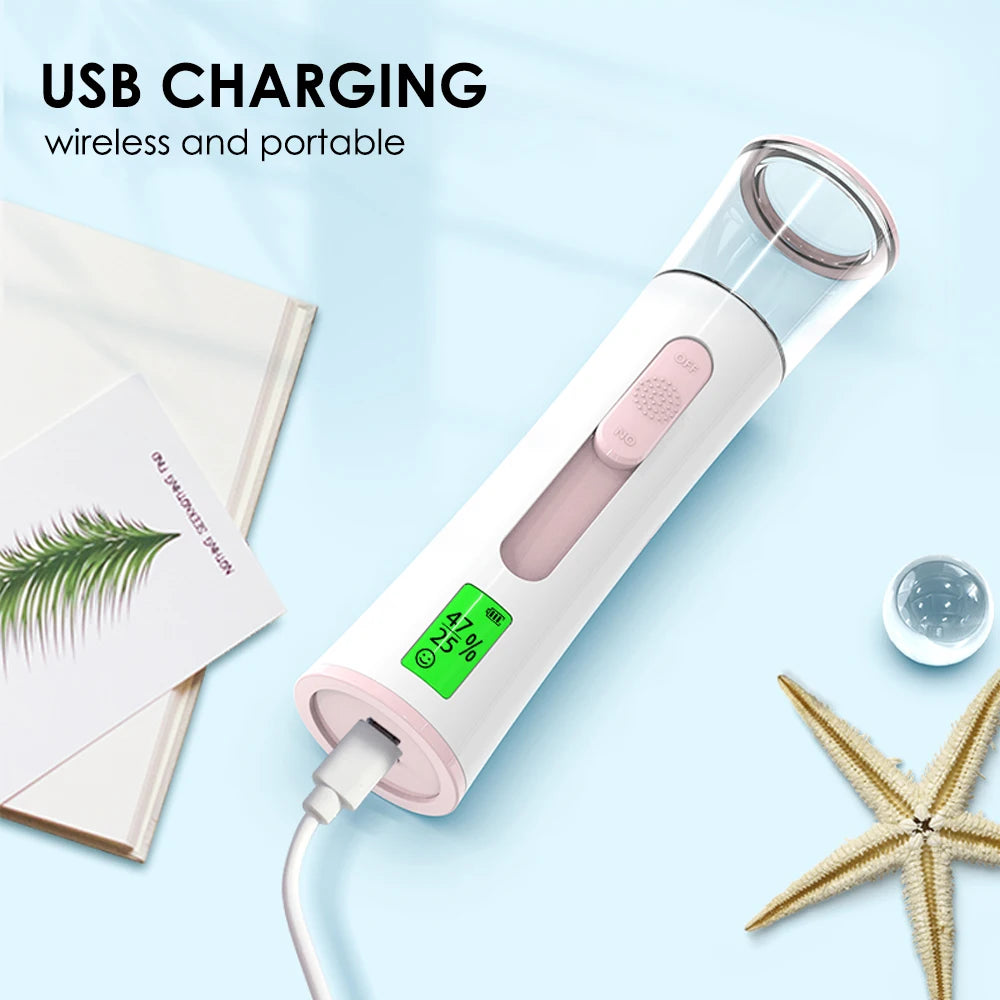 Keep it Steamy- Double Spray-head Nano Mist Sprayer 30ml LED Display Portable Facial Steamer Hydrating Humidifier