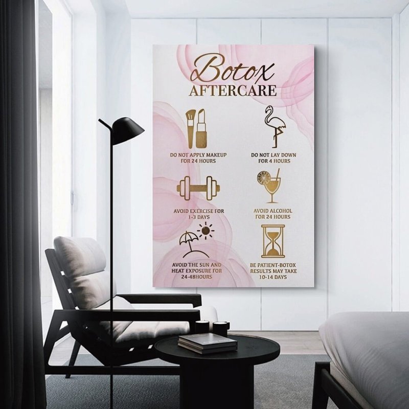 1pc Poster- Real Foil Print, Botox Aftercare, Filler Aftercare, Dermal Filler Art, Beauty Salon Decor, Beauty Injection Area, Botox Art Poster