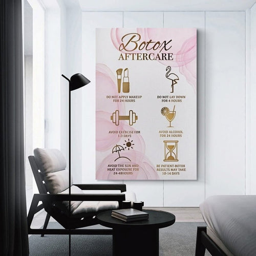 1pc Poster- Real Foil Print, Botox Aftercare, Filler Aftercare, Dermal Filler Art, Beauty Salon Decor, Beauty Injection Area, Botox Art Poster