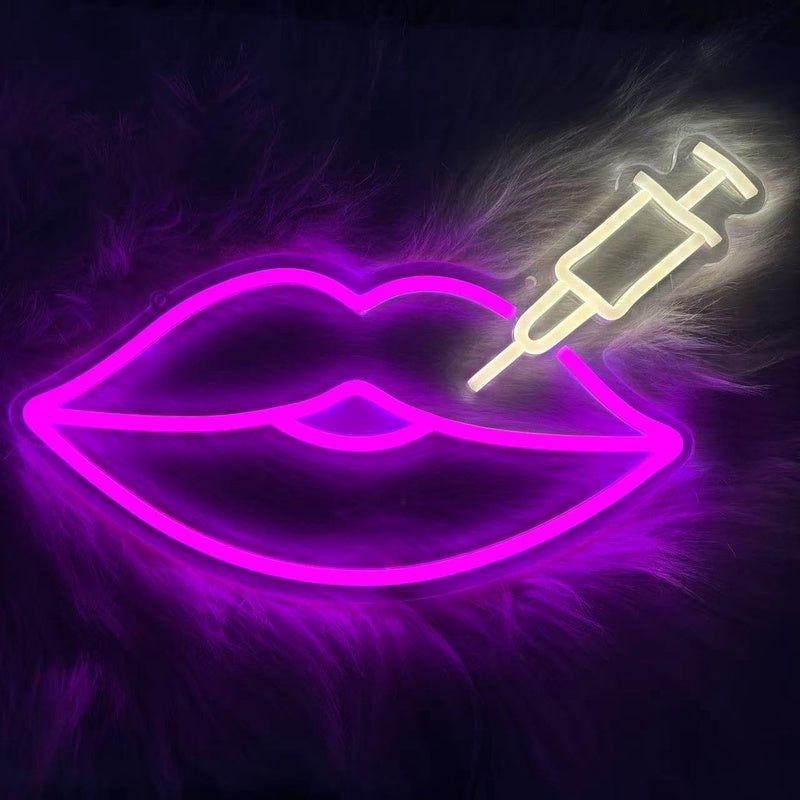 Lip Fillers Neon Sign Botox Filler Led Light Sign Lip Signs Botox Art Neon For Medspa Décor Injector Spa Studio Decoration