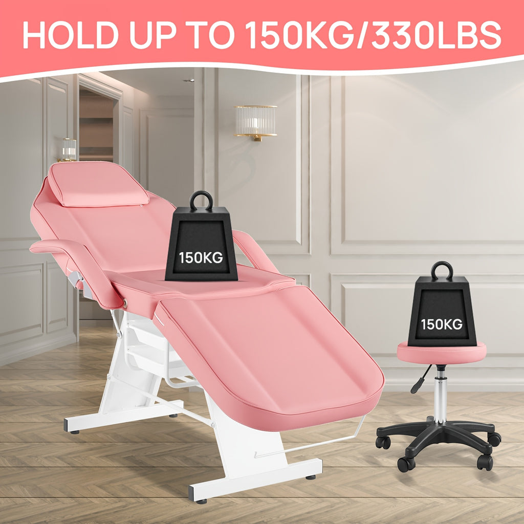 Adjustable 73inch Massage Bed Pink