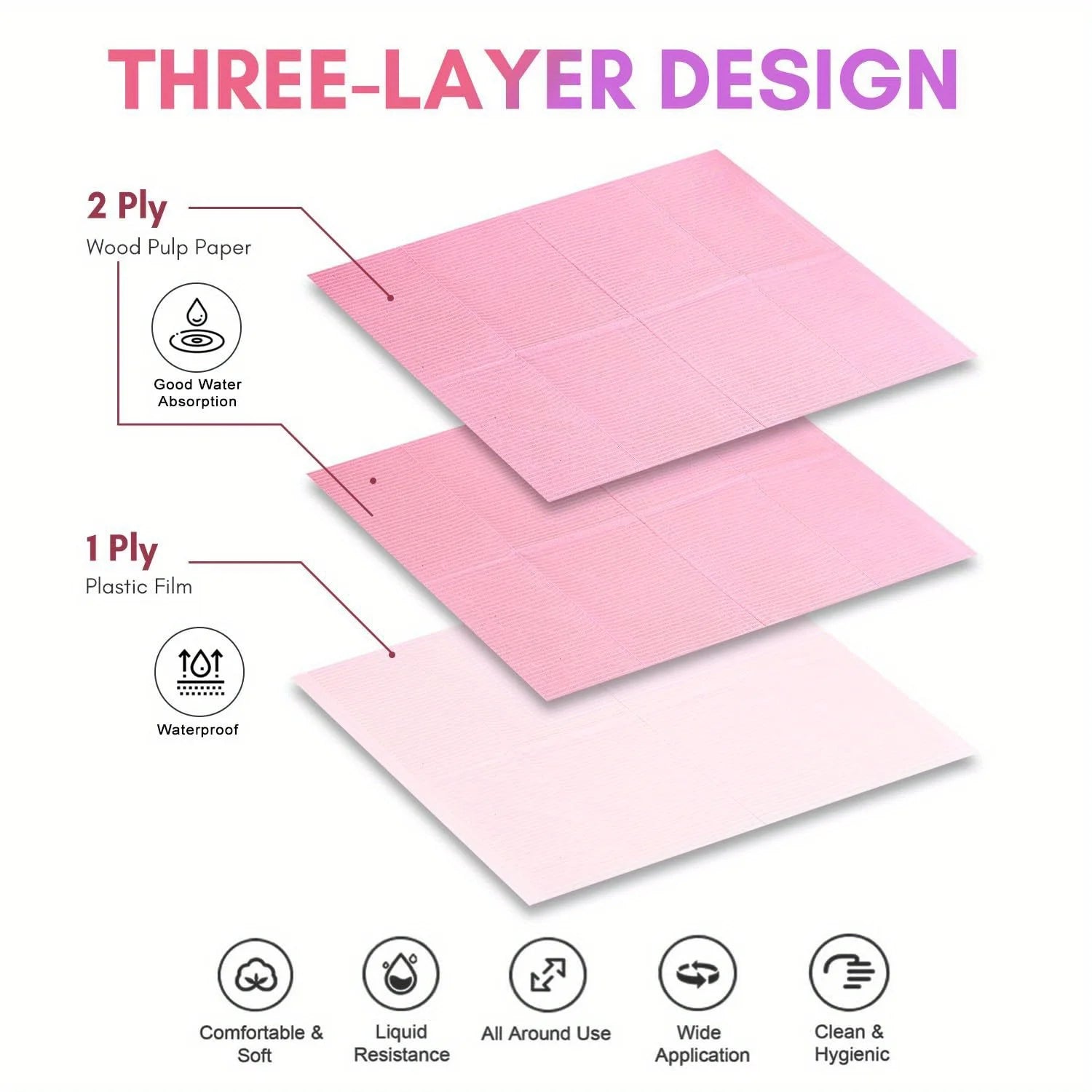 Pink Disposable Bib