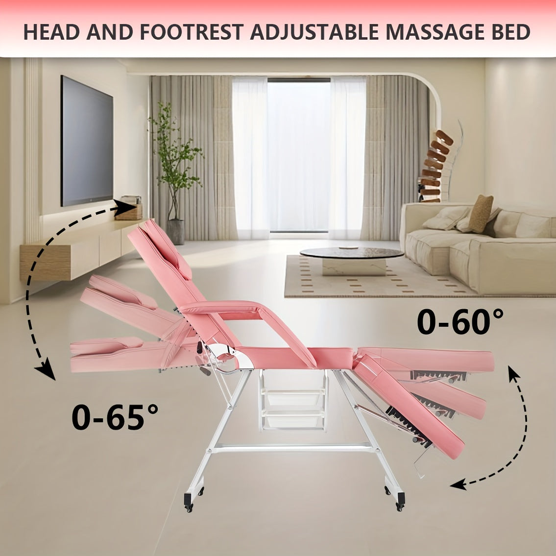 Facial Chair with Wheels 73inch Adjustable Bed