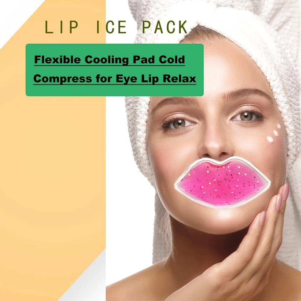 Lip Gel Ice Packs Flexible Reusable Cooling Pad Cold Compress for Cosmetic Hot & Cold Use for Lip Lip Care Pad