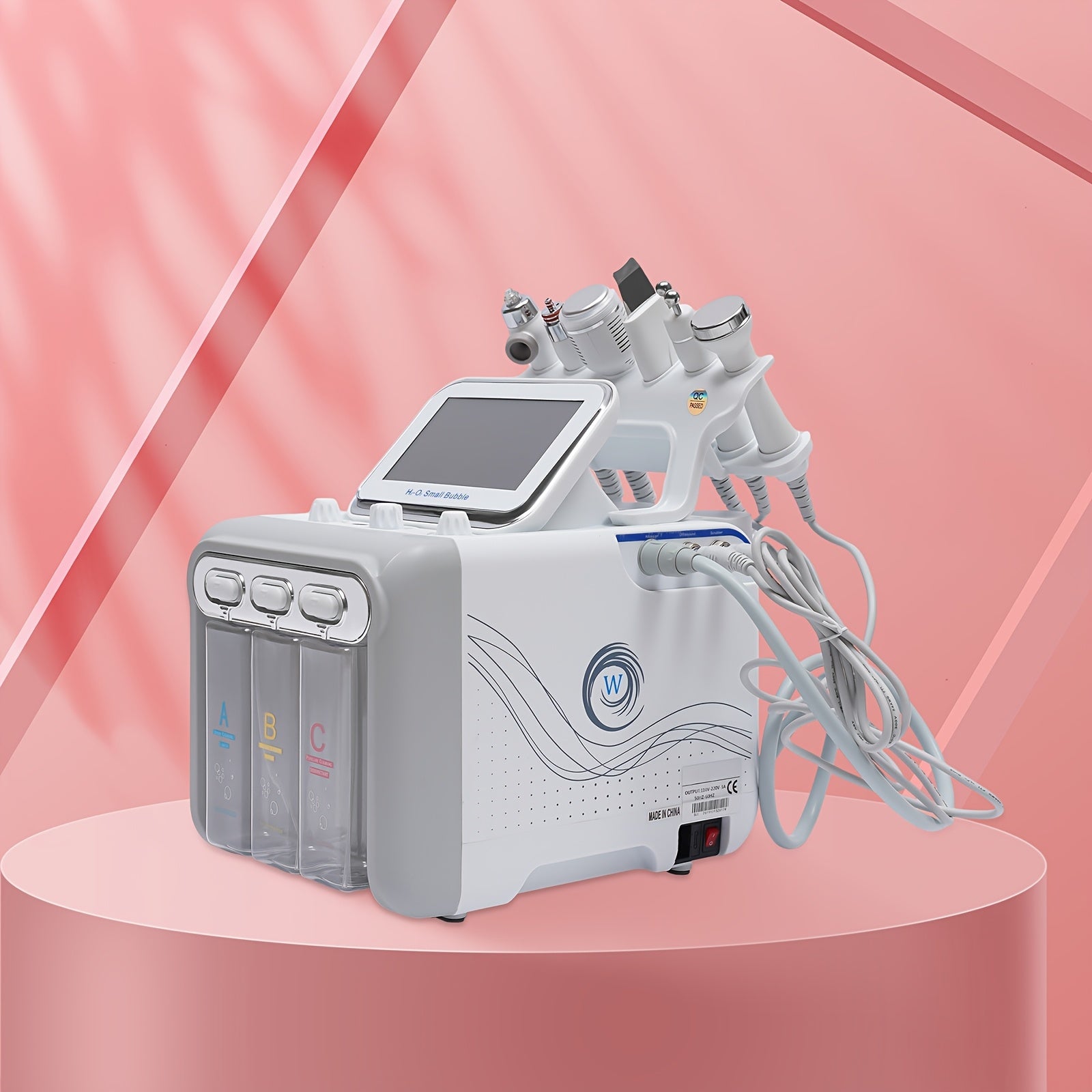 6-in-1 Multifunctional Hydrogen Oxygen Facial Beauty Machine - Mini Skincare Device with 6 Modes (Pore Cleansing, Collagen Boost, Hydration, Exfoliation, & Dark Spot Reduction) for Home & Professional Salon Use, 110-240V, US Plug, Skincare Routine, Sleek