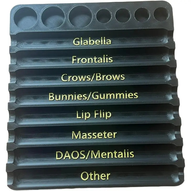 Labeled Syringe Tray For Aesthetic Practitioner With 8 Slot Label