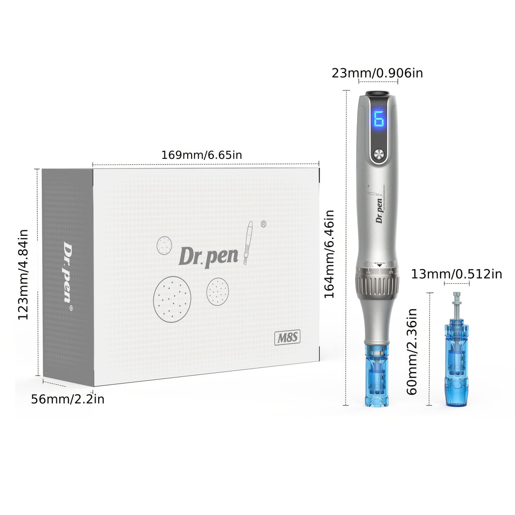 22pcs High-end Wireless Electric Pen by DR. PEN | Care Tool with 22 Replacement Heads (R-Nano-12pcs, 18 Needles-10pcs), Stainless Steel, USB Charging,